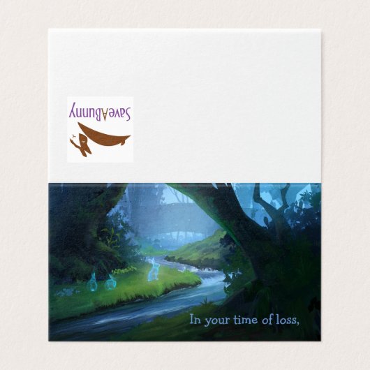 Beileimkarte für Pet-Loss (Außenseite Aufgefaltet)