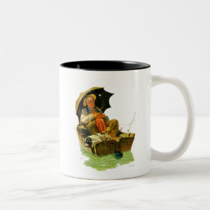 Beim Angeln Zweifarbige Tasse