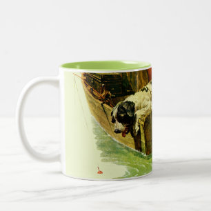 Beim Angeln Zweifarbige Tasse