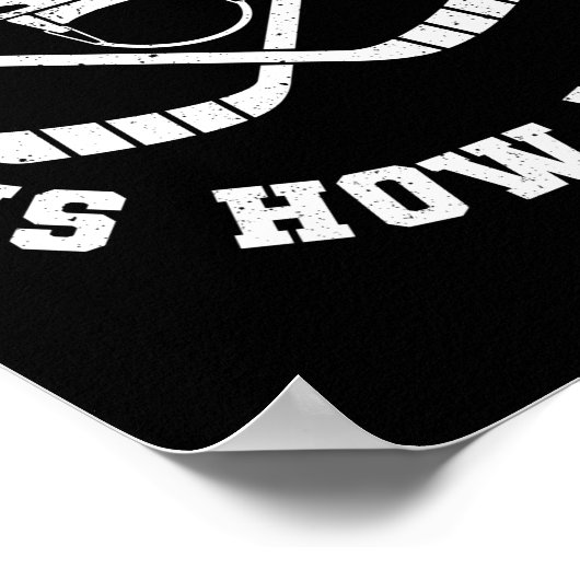 Beim Cross-Check des Eishockys umarmt ich das Spie Poster (Ecke)