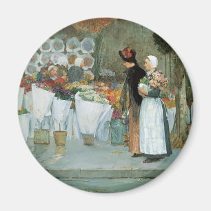 Beim Floristen von Childe Hassam, Vintage Fine Art Magnet