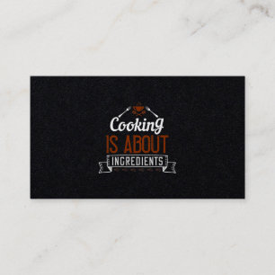 Beim Kochen geht es um Zutaten Visitenkarte