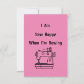 Beim Nähen bin ich glücklich Dankeskarte (Vorderseite)