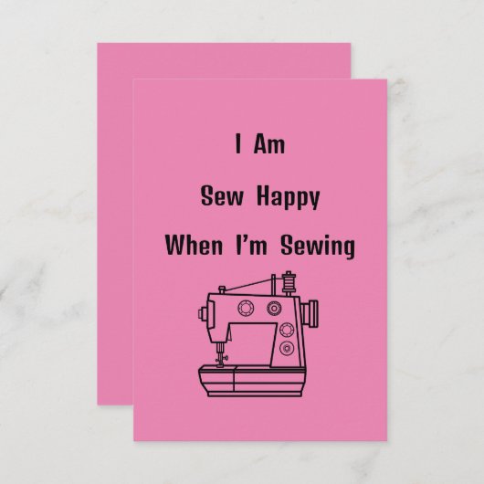 Beim Nähen bin ich glücklich Dankeskarte (Vorne/Hinten)