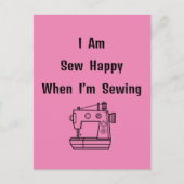 Beim Nähen bin ich glücklich Postkarte (Vorderseite)