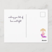 Beim Peace Meditating Blond Yoga Girl and Crystals Postkarte (Rückseite)