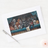 Beim Spiel - spannender Moment von Louis Wain Rechteckiger Aufkleber (Umschlag)