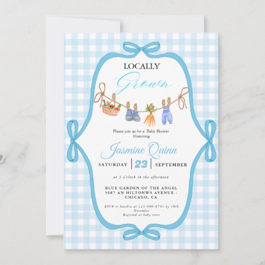 Beinahe-blaue Babydusche Sprinkle Einladung (Vorderseite)