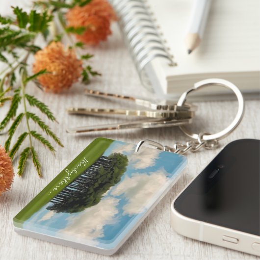 Beinahe gibt es Bäume Kornische Sehenswürdigkeit Schlüsselanhänger (Vorderseite rechts)