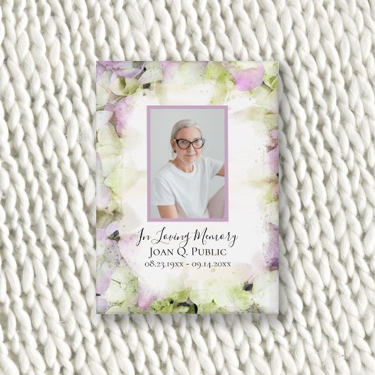 Beinahe Pink Hydrangea Beerdigung Gedenkstätte für Button