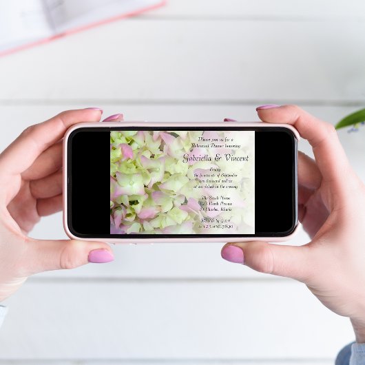 Beinahe Pink Hydrangea Probe Abendessen Einladung