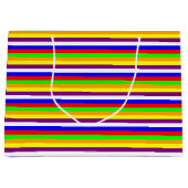 Beinahe-Rainbow-Horizontal-Streifen Große Geschenk Geschenktüte (Vorderseite)