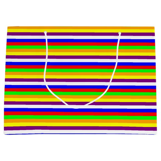 Beinahe-Rainbow-Horizontal-Streifen Große Geschenk Große Geschenktüte (Vorderseite)