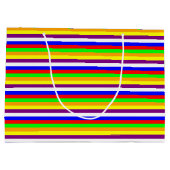 Beinahe-Rainbow-Horizontal-Streifen Große Geschenk Große Geschenktüte (Rückseite)