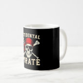 Beinamputierter Behinderter Amputation lustig zufä Kaffeetasse (VorderseiteRechts)