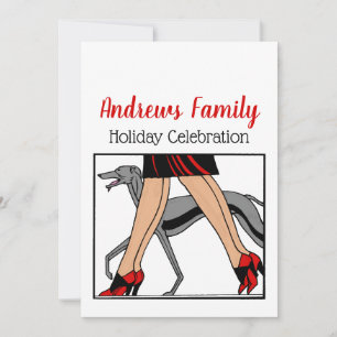 Beine Art Deco Frauen Greyhound Whippet Hund R Einladung