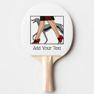 Beine Art Deco Frauen Greyhound Whippet Hund R Tischtennis Schläger