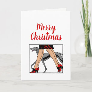 Beine Art Deco Frauen Windhund Whippet Hund R Feiertagskarte