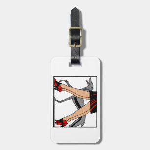 Beine Art Deco Frauen Windhund Whippet Hund R Gepäckanhänger