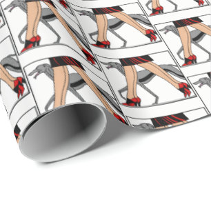 Beine Art Deco Frauen Windhund Whippet Hund R Geschenkpapier