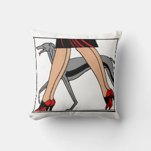 Beine Art Deco Frauen Windhund Whippet Hund R Kissen