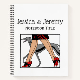 Beine Art Deco Frauen Windhund Whippet Hund R Notizbuch