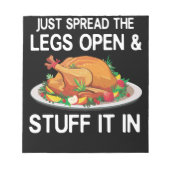 Beine einfach im Erntedank ausbreiten Notizblock (Vorderseite)