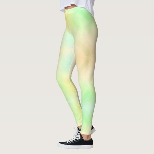 Beine mit pastellfarbenen Leggings (Links)