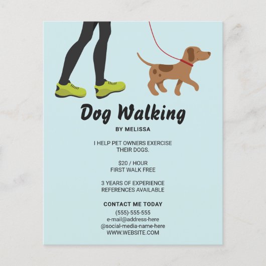 Beine und ein Niedlicher brauner Hund - Hundewande Flyer (Vorne)