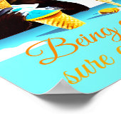 Being A Bear Wearing Top Hat Eating Ice Cream Art Poster (Ecke)