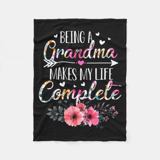 Being A Grandma Makes My Life Complete Announcemen Fleecedecke (Vorderseite)