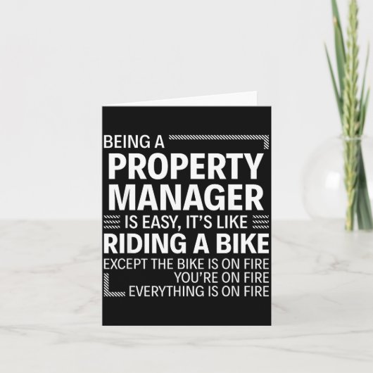 Being A Property Manager Is Easy It's Like Riding Karte (Vorderseite)