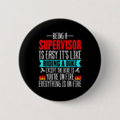 Being A Supervisor Is Easy - Bike Riding Superviso Button (Vorderseite)