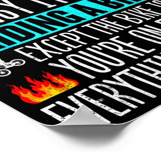 Being A Supervisor Is Easy - Bike Riding Superviso Poster (Ecke)