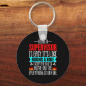 Being A Supervisor Is Easy - Bike Riding Superviso Schlüsselanhänger (Vorderseite)