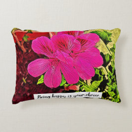 Being happy is your choice blooming flower dekokissen