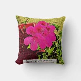 Being happy is your choice blooming flower  kissen
