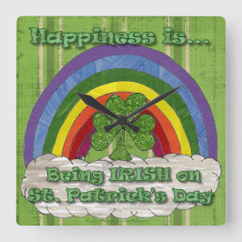 Being Irish On St Patrick's Day Quadratische Wanduhr