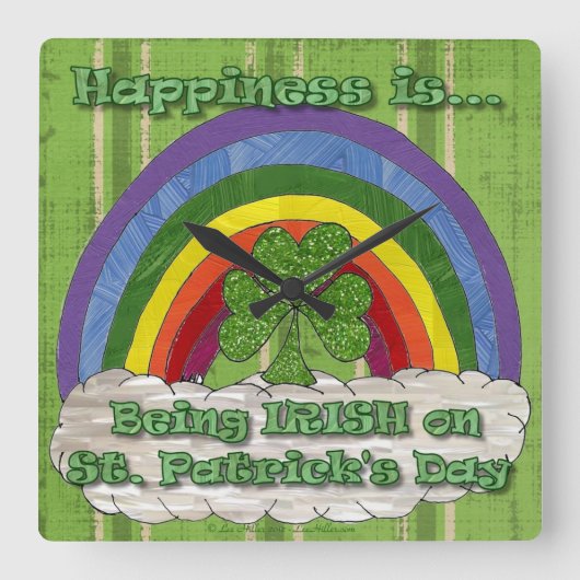 Being Irish On St Patrick's Day Quadratische Wanduhr (Vorderseite)
