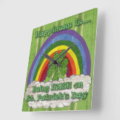 Being Irish On St Patrick's Day Quadratische Wanduhr (Winkel)