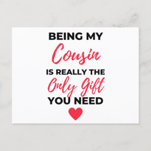 Being My Cousin Is Really The Only Gift 2 Feiertagspostkarte