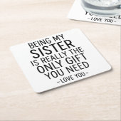 Being My Sister Is the Only Gift You Need Design Rechteckiger Pappuntersetzer (angewinkelt)