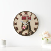 Being Normal Is Boring Funny Mona Lisa Bubble Gum Große Wanduhr (Zuhause)
