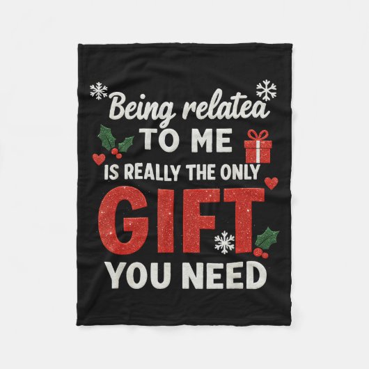 Being Related To Me Funny Christmas Family Xmas Pa Fleecedecke (Vorderseite)