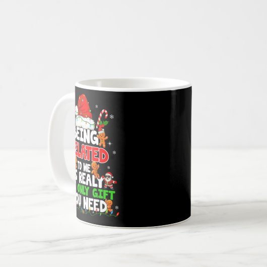 Being Related To Me Funny Christmas Family Xmas Pa Kaffeetasse (Vorderseite Links)