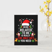 Being Related To Me Funny Christmas Family Xmas Pa Karte (Gelbe Blume)