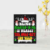Being Related To Me Funny Christmas For Women Men  Karte (Gelbe Blume)