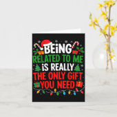 Being Related To Me Funny Christmas Shirts Women M Karte (Gelbe Blume)