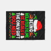 Being Related To Me Xmas Pajamas Funny Christmas F Fleecedecke (Vorderseite (Horizontal))