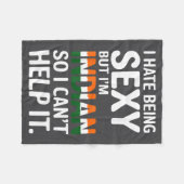 Being Y Indian Funny India Fleecedecke (Vorderseite (Horizontal))